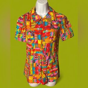 Vintage 1970’s super psychedelic/mod tunic top